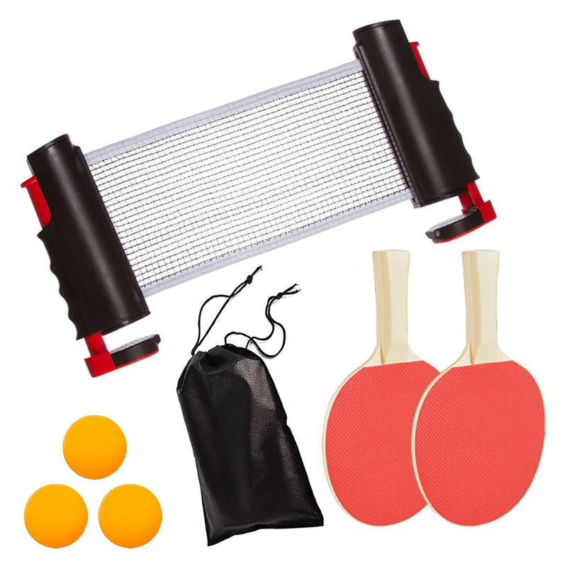 Instant Table Tennis Kit Ping Pong Set Retractable Net Rack + 2 Bats + 3 Balls_2