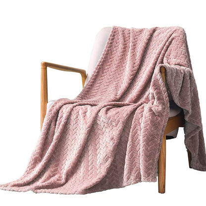 COMFEYA Soft Jacquard Leaves Pattern Flannel Fleece Throw Blanket_3