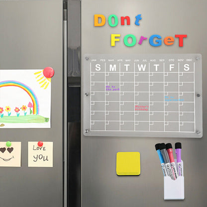 Magnetic White Board Monthly Weekly Planner Dry Erase Refrigerator Message Board_11