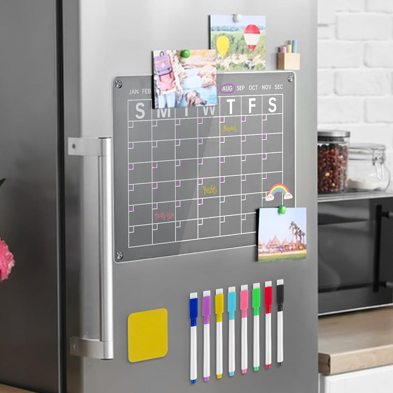 Magnetic White Board Monthly Weekly Planner Dry Erase Refrigerator Message Board_8