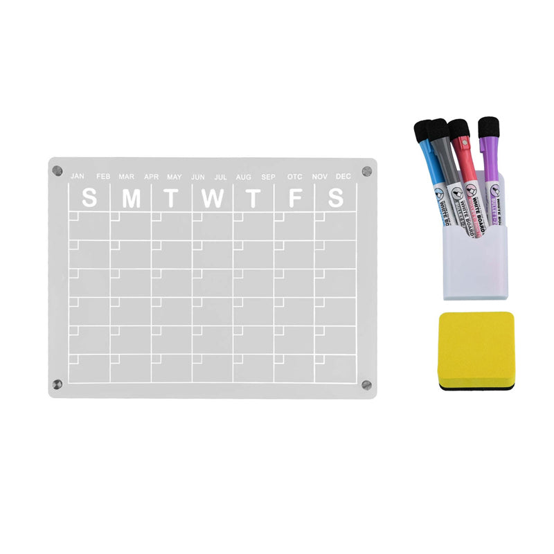 Magnetic White Board Monthly Weekly Planner Dry Erase Refrigerator Message Board_13