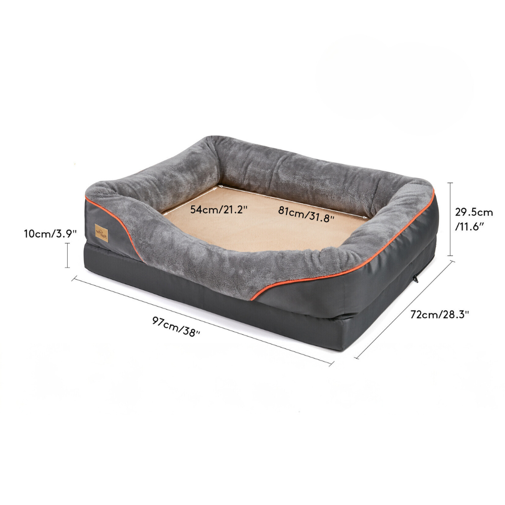 Removable and Washable Waterproof Large Dog Bed with Anti-Allergy Fleece Cover_11