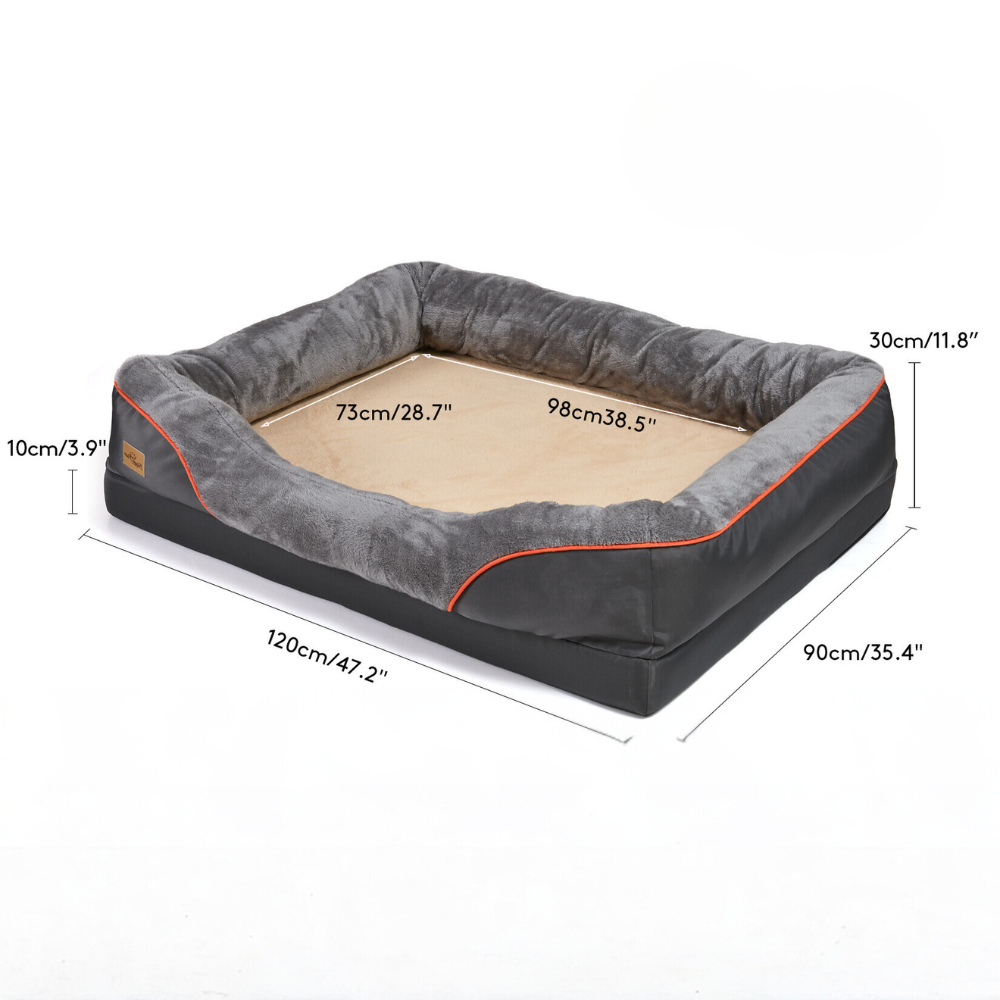 Removable and Washable Waterproof Large Dog Bed with Anti-Allergy Fleece Cover_12