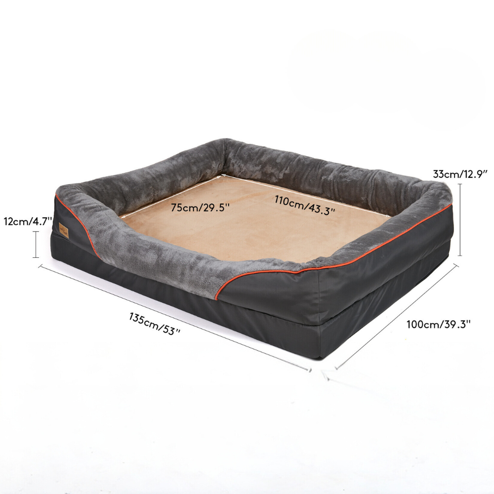 Removable and Washable Waterproof Large Dog Bed with Anti-Allergy Fleece Cover_13