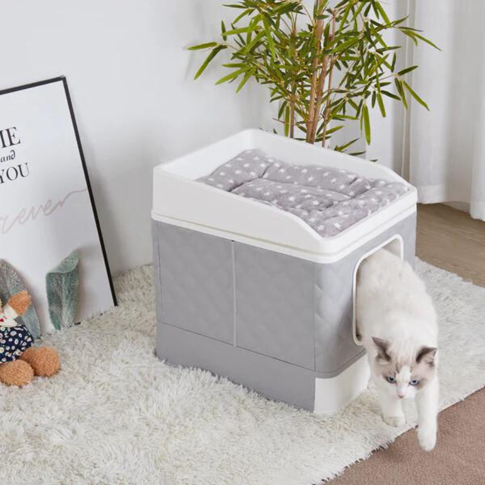 Detachable Top Cat Litter Box with Front Entry and Portable Scoop Drawer_5