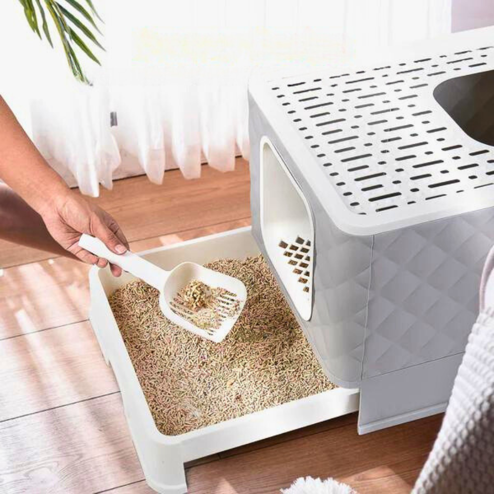 Detachable Top Cat Litter Box with Front Entry and Portable Scoop Drawer_6