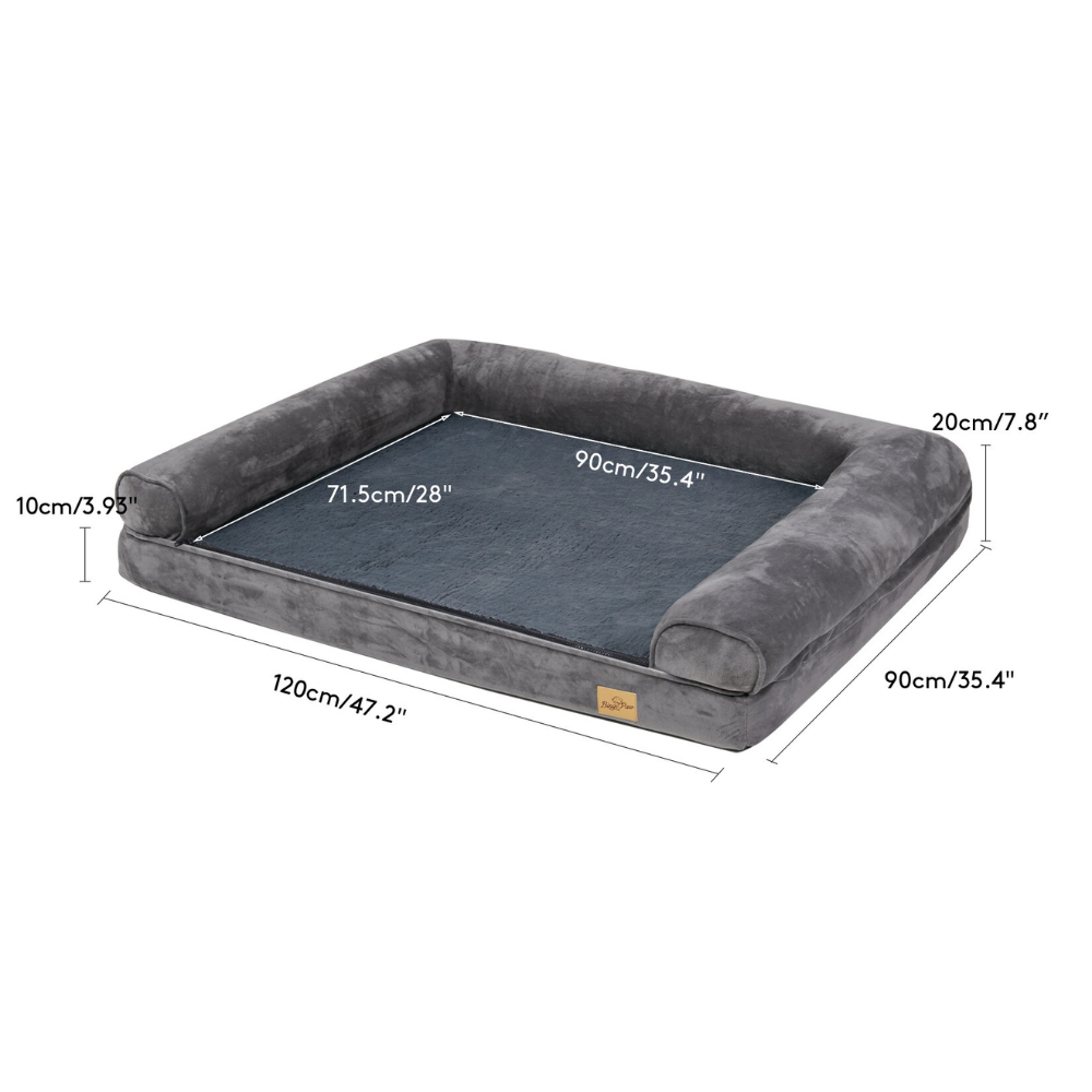 Cozy Extra Large Dog Bed with Waterproof Cover and Bolster_11