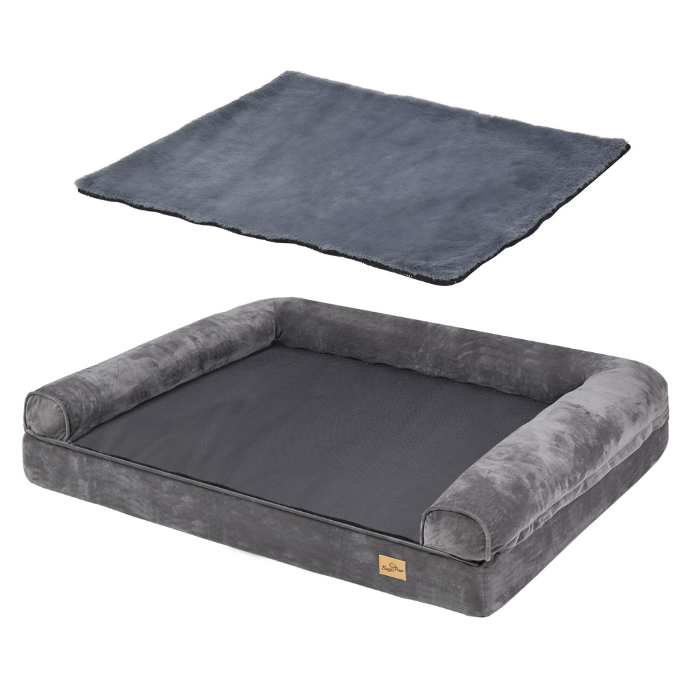 Cozy Extra Large Dog Bed with Waterproof Cover and Bolster_8