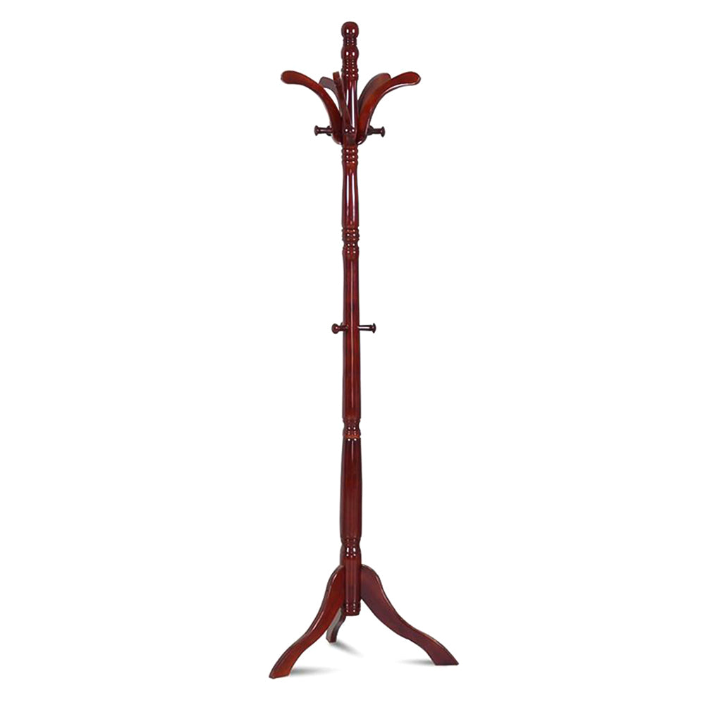 Solid Birch Wood Coat Racks Stand Floor Standing Hanger Rack with Tripod Base_6