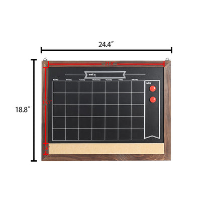 Wood Framed Calendar Magnetic Blackboard Monthly Weekly Notice Board_7