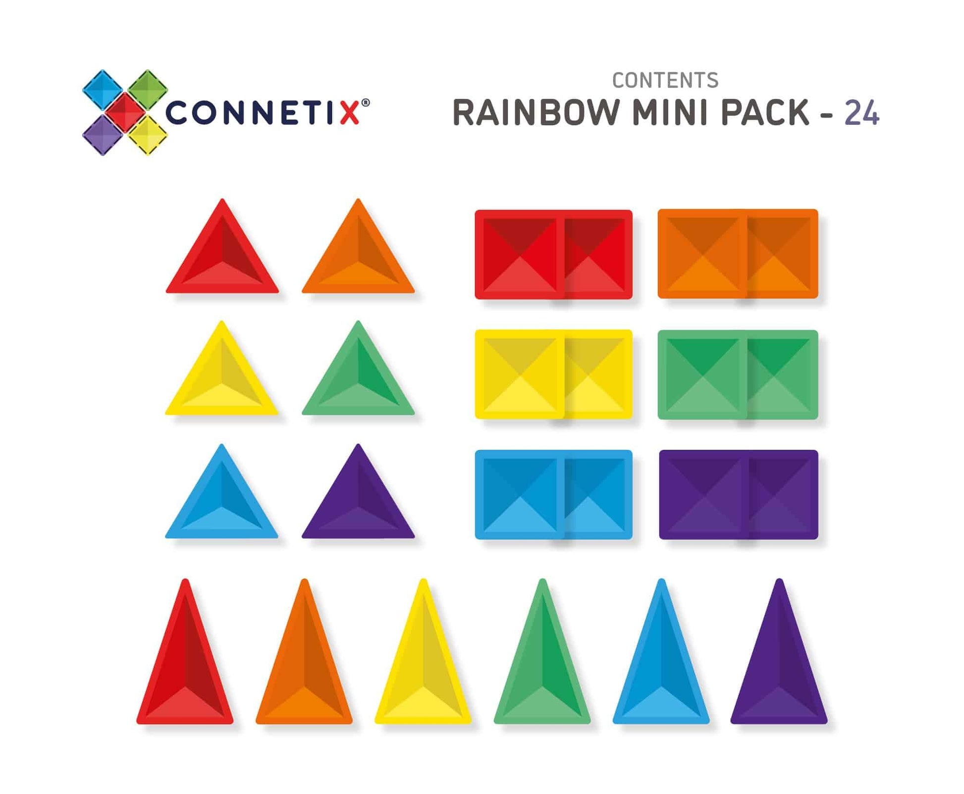 Connetix Tiles Rainbow Mini Pack 24 pc-1826048864990400513