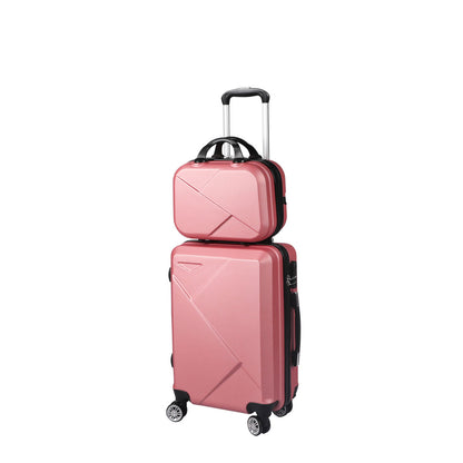 Slimbridge 2pcs 20"Travel Luggage Set Rose Gold-1831592722264363008