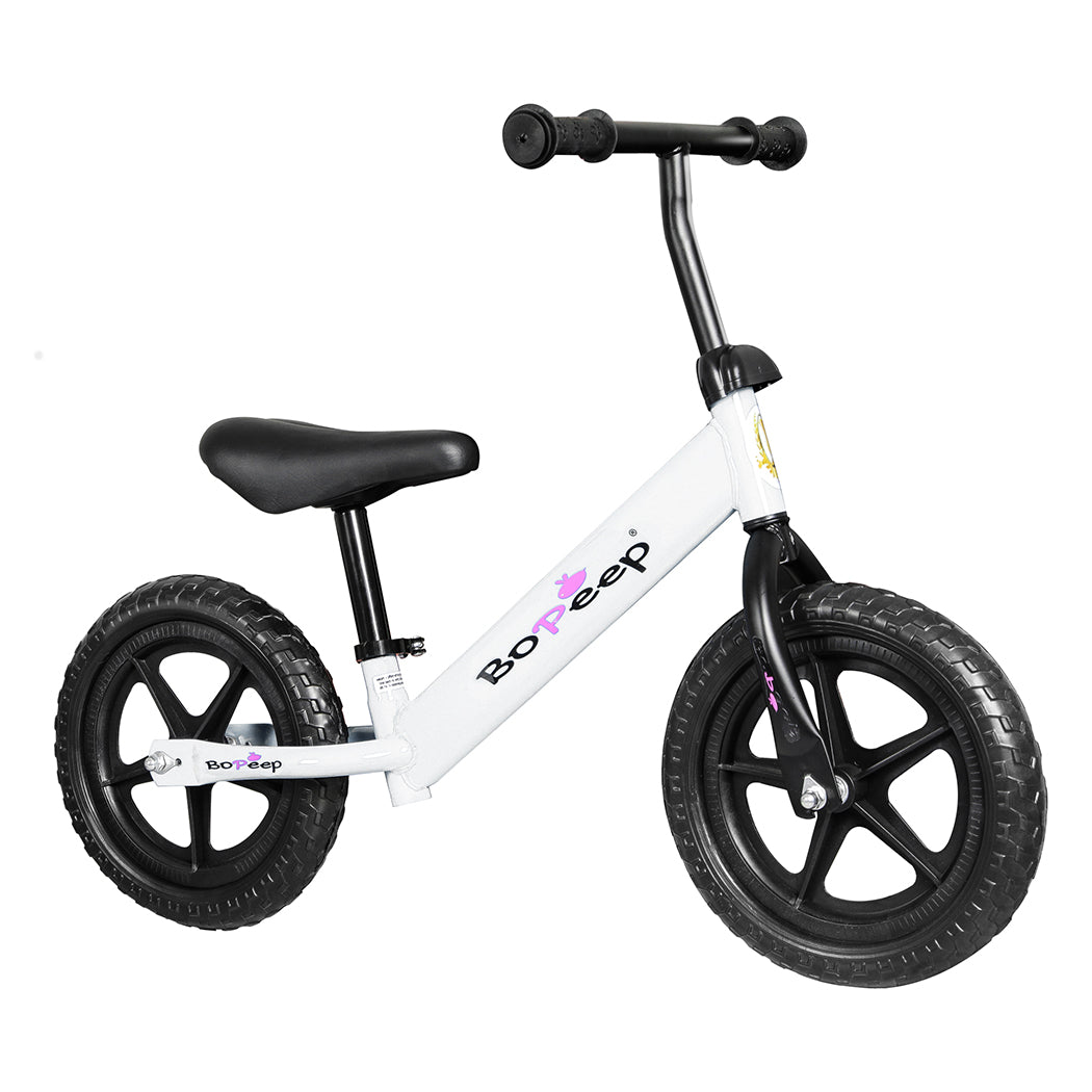 BoPeep Kids Balance Bike Ride On Toys White-1829372382222094337