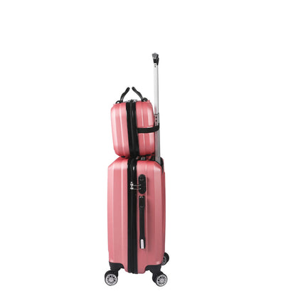 Slimbridge 2pcs 20"Travel Luggage Set Rose Gold-1831592722264363009