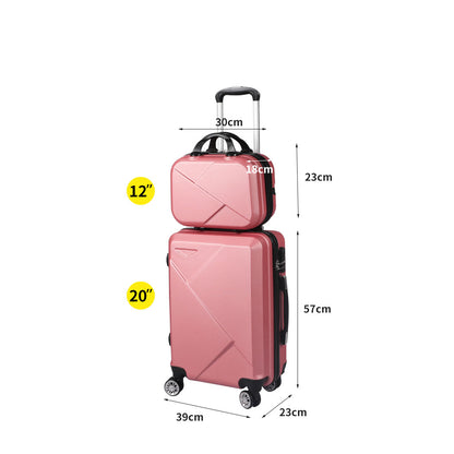 Slimbridge 2pcs 20"Travel Luggage Set Rose Gold-1831592722264363010