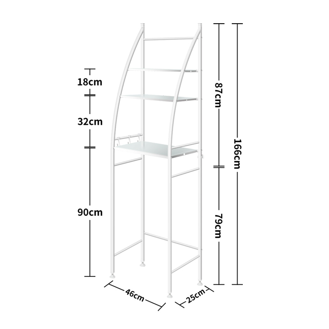 Dutxa 3 Tier Over Toilet Storage Shelf White-1831592970953035778