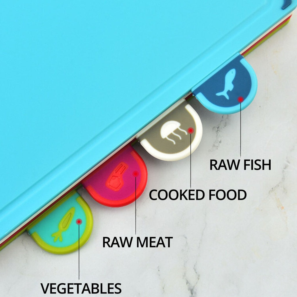 Chopping Board Sheet of 4 pieceGOMINIMO s for Kitcn Color Coded with Stand