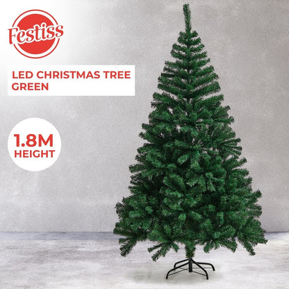 FESTISS 1.8m Christmas Tree with 250 LED Lights Warm White (Green) FS-TREE-08