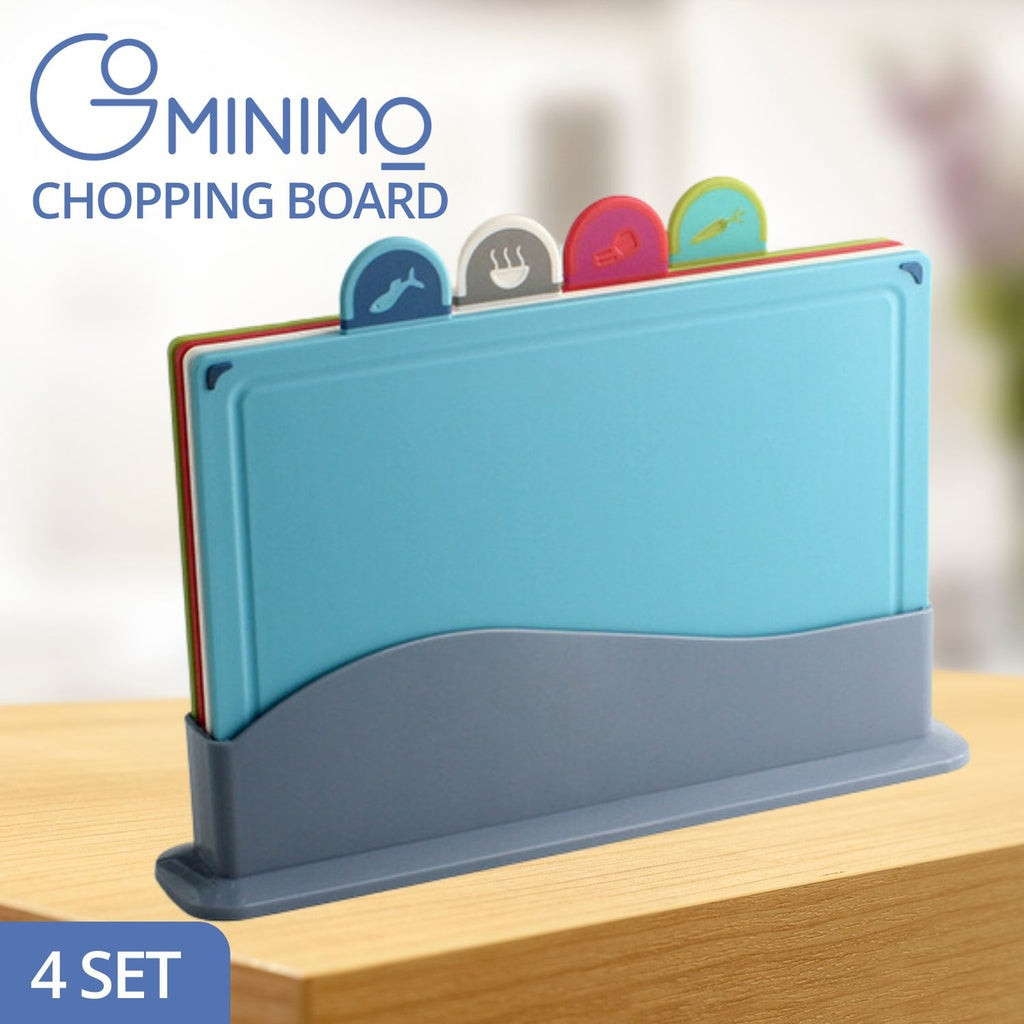 Chopping Board Sheet of 4 pieceGOMINIMO s for Kitcn Color Coded with Stand