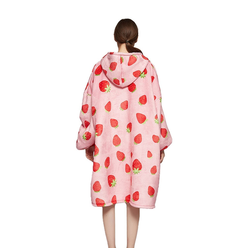 GOMINIMO Hoodie Blanket Adult Strawberry