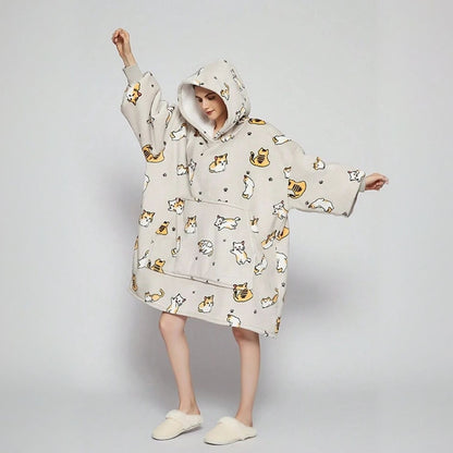 GOMINIMO Hoodie Blanket Adult (Cat)