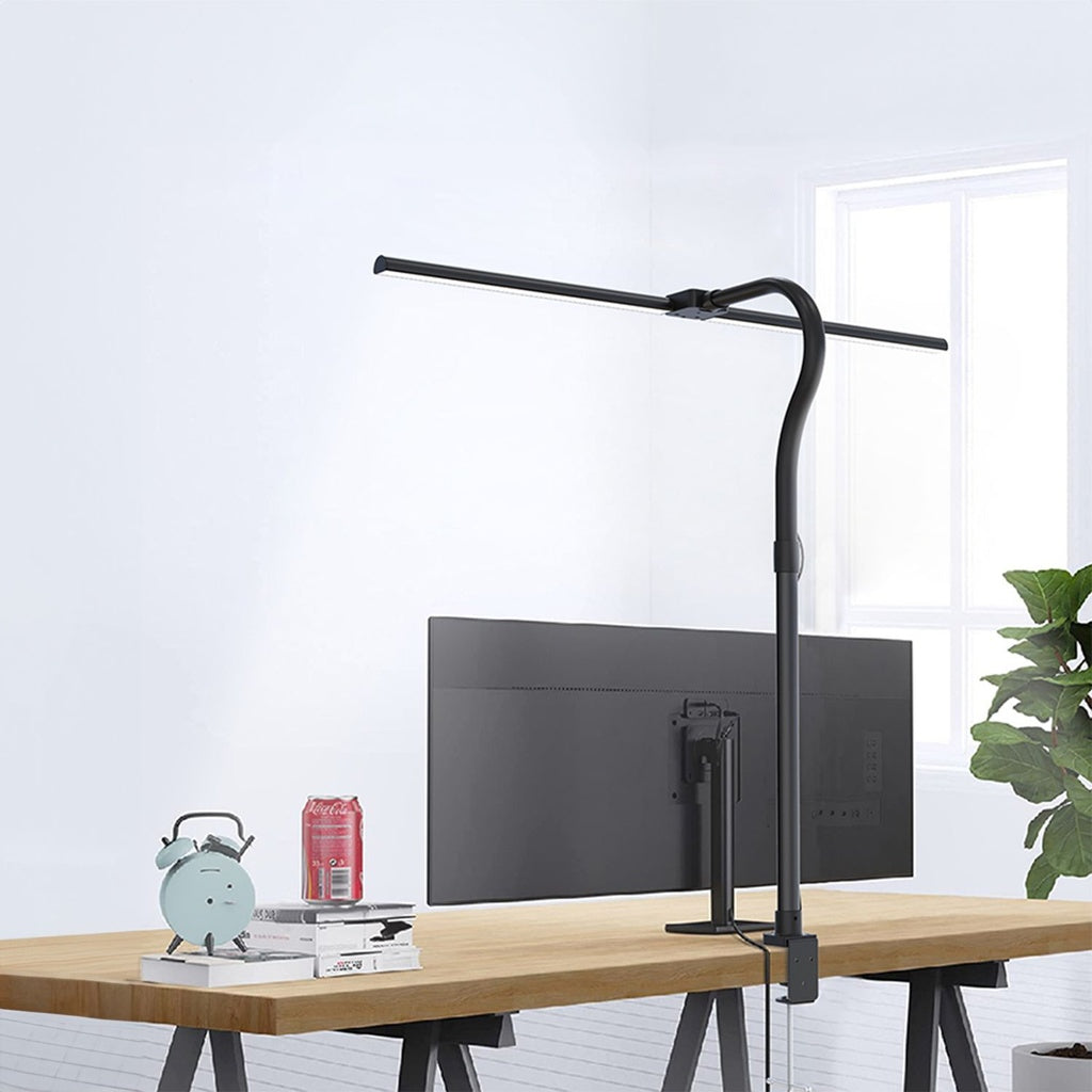 GOMINIMO 24W Double Head LED Desk Lamp with 5 Color Modes (Black)