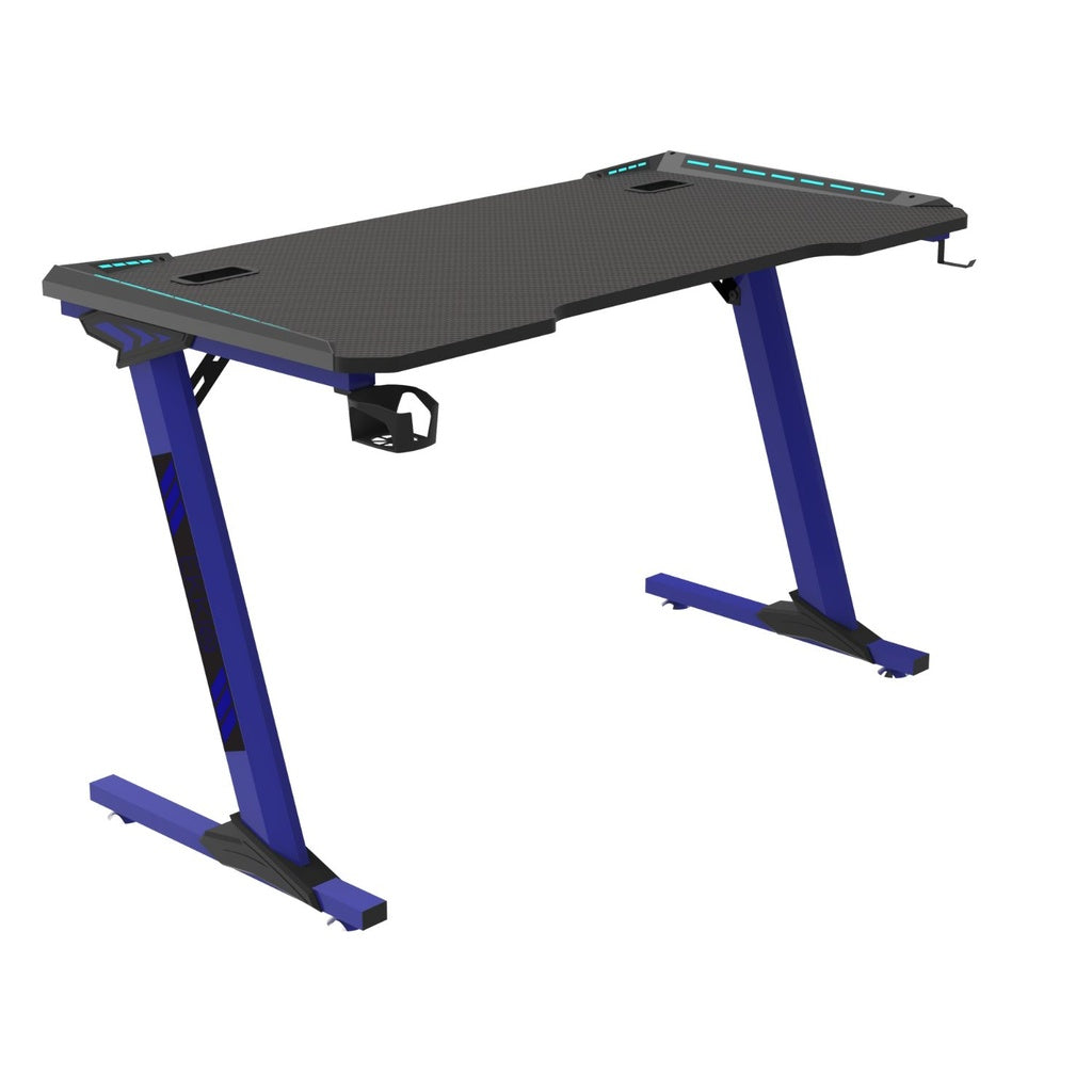 EKKIO RGB Gaming Desk Z Shape Blue 140cm