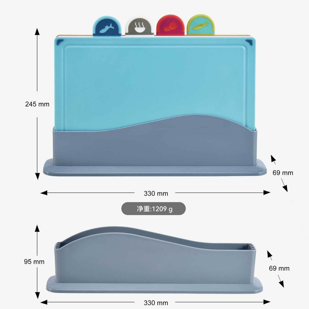 Chopping Board Sheet of 4 pieceGOMINIMO s for Kitcn Color Coded with Stand