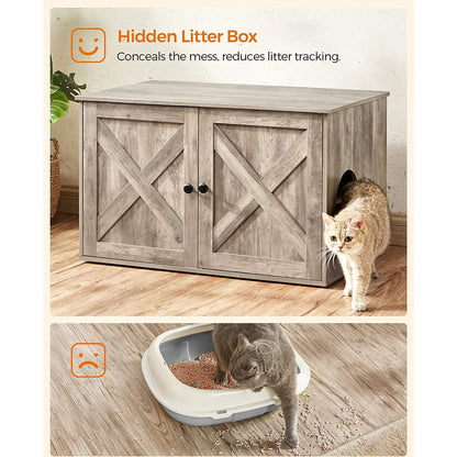 FEANDREA Cat Litter Box Enclosure Greige PCL002G01