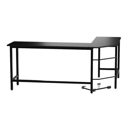 EKKIO L-Shaped Corner Computer Desk with CPU Stand (Black)