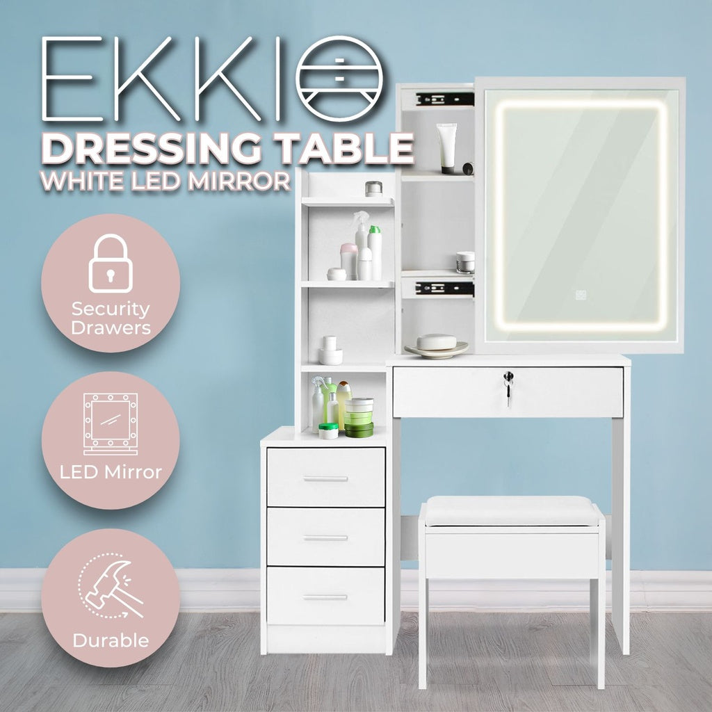 EKKIO Dressing Table White LED Mirror