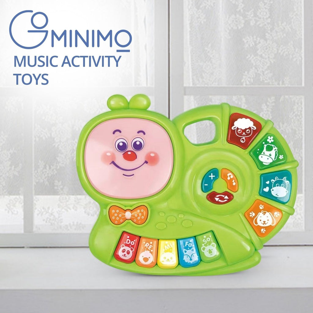 GOMINIMO Kids Piano Keyboard Music Toys with Snail Shape Design (Green) GO-MAT-109-XC