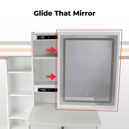 EKKIO Dressing Table White LED Mirror