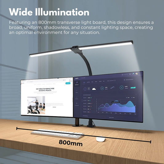 GOMINIMO 24W Double Head LED Desk Lamp with 5 Color Modes (Black)