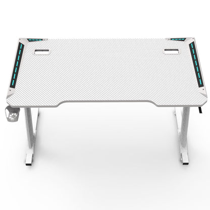 EKKIO RGB Gaming Desk Z Shape White 140cm