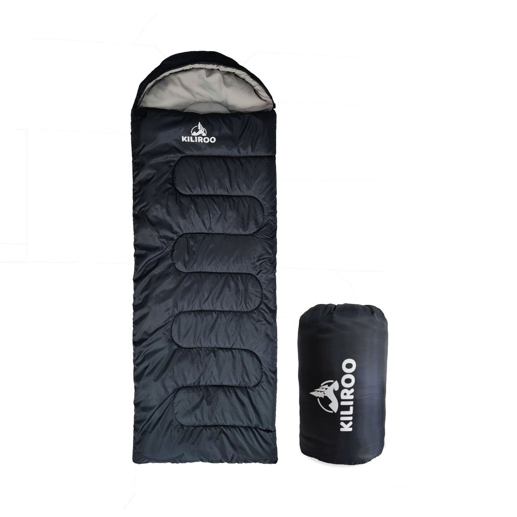 KILIROO Sleeping Bag 350GSM Black