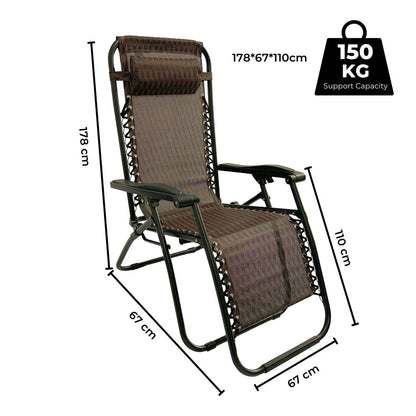 KILIROO Reclining Sun Beach Deck Lounge Chair Outdoor Folding Camp Rest Argyle