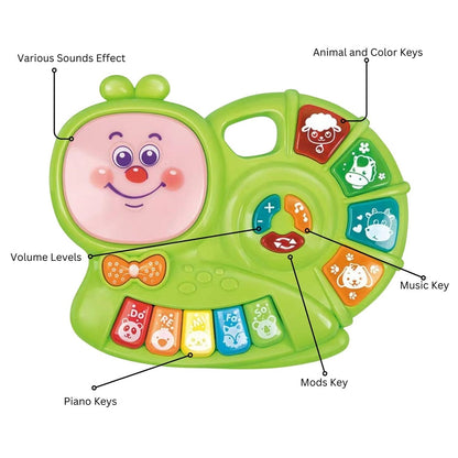 GOMINIMO Kids Piano Keyboard Music Toys with Snail Shape Design (Green) GO-MAT-109-XC