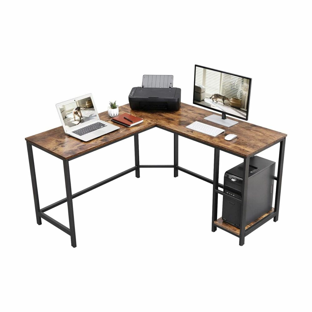 VASAGLE L-Shaped Desk with Shelves