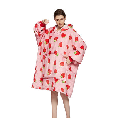 GOMINIMO Hoodie Blanket Adult Strawberry