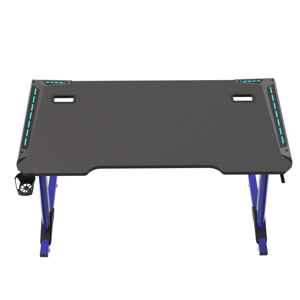 EKKIO RGB Gaming Desk Z Shape Blue 140cm