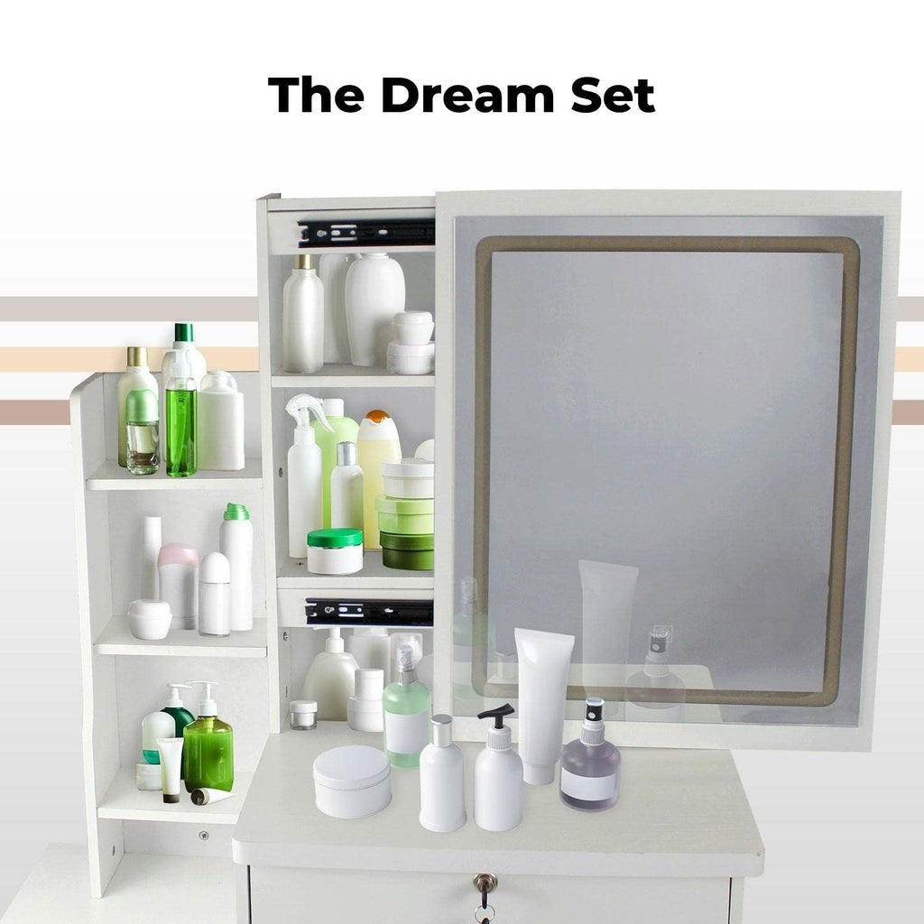 EKKIO Dressing Table White LED Mirror