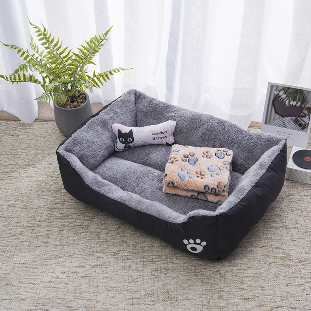 Floofi Pet Bed Square L Size (Black)