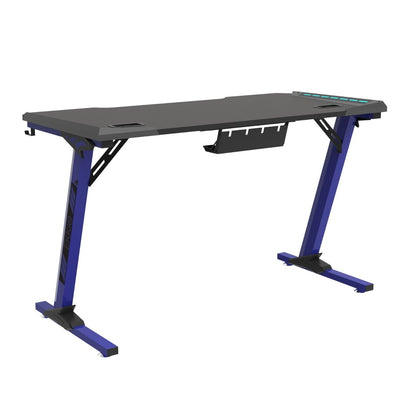 EKKIO RGB Gaming Desk Z Shape Blue 140cm