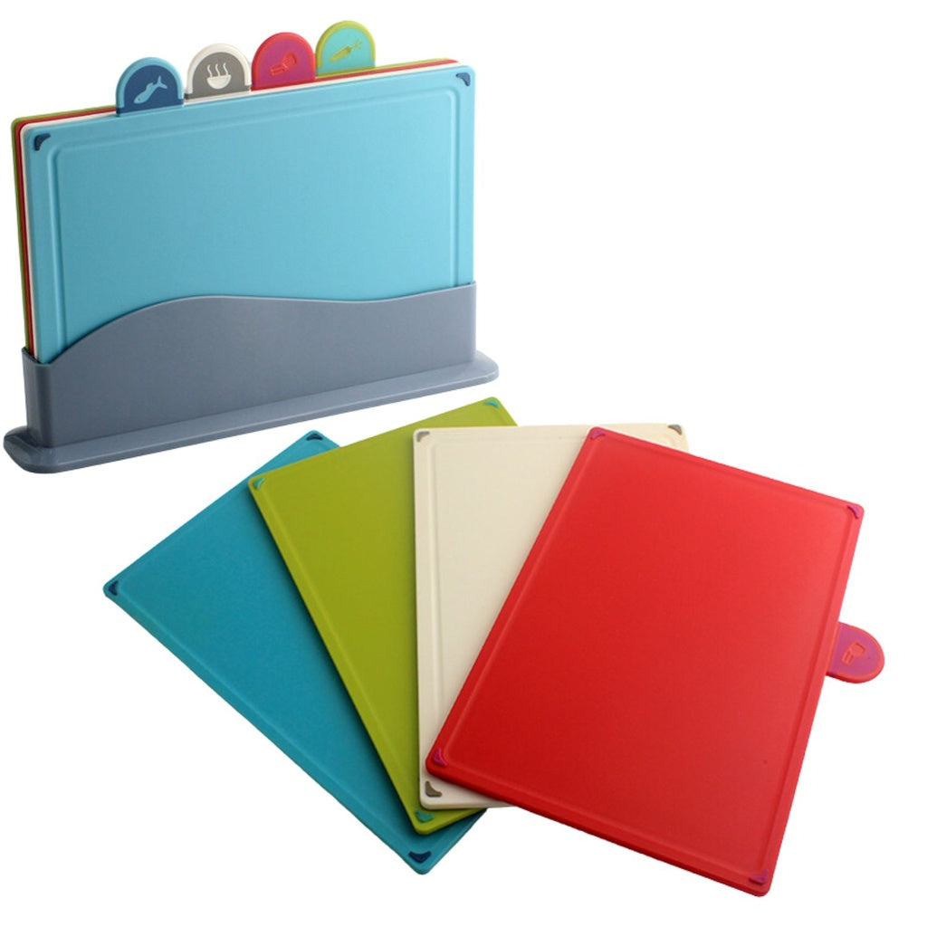 Chopping Board Sheet of 4 pieceGOMINIMO s for Kitcn Color Coded with Stand