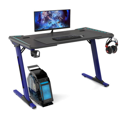 EKKIO RGB Gaming Desk Z Shape Blue 140cm