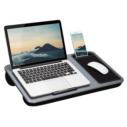 EKKIO Multifunctional Portable Bed Tray Lap Desk with Cushion (Silver Grey)