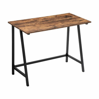 VASAGLE 100cm Computer Desk with Steel Frame Rustic Brown