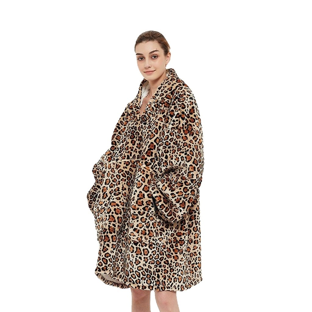 GOMINIMO Hoodie Blanket Leopard Print Design