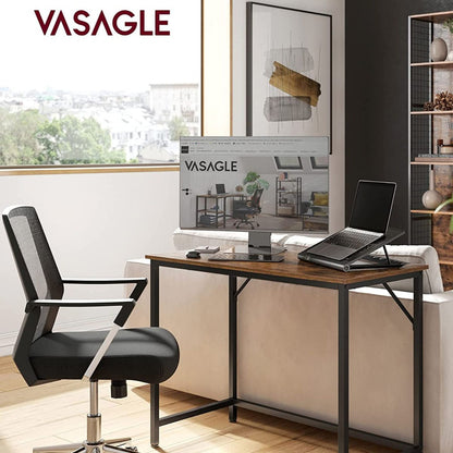 VASAGLE Computer Desk Rustic Brown and Black